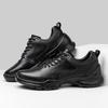 Men's 8CM Height Increase Casual Breathable Non-slip Leather Running Shoes, Thick Sole, Solid Color.