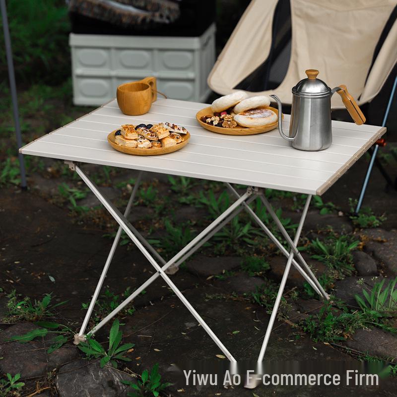 Ultralight Aluminum Folding Camping Table & Chairs - Available In Large, Medium, Small Sizes for Outdoor Picnic and Barbecue.