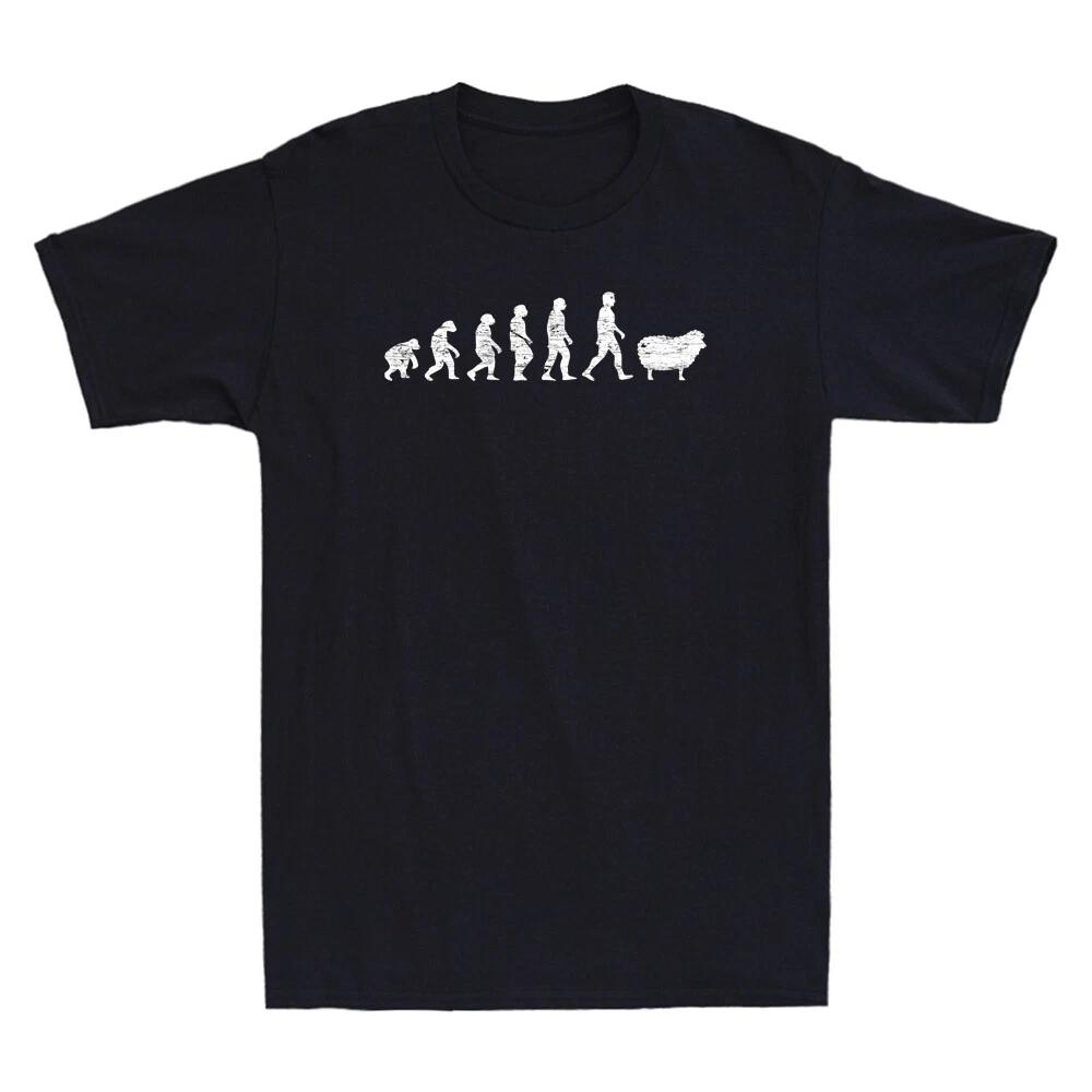 Evolution of Sheep Shirt Funny Wake Up Sheeple Sheep Farmer Shepherd Men T Shirt XS