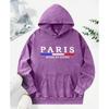 The Pairs Art Letter Print Female Washed Hoody Fashion Streetwear Autumn Cotton Clothes Soft Loose Female Hoodie