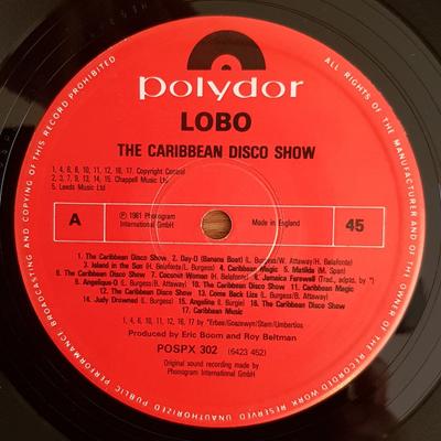 12inch Record LOBO  The Caribbean Disco Show  Caribbea POSPX302 Polydor 1981 UK Dance  Electronica Used