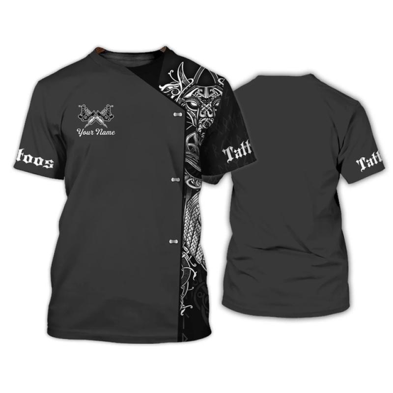T-shirt Pour Homme Drôle Tatouage Harajuku Streetwear Loisirs Col O Oversize Manches Courtes Hauts Tendance Mode Nom Impression Personnalisée T-shirts