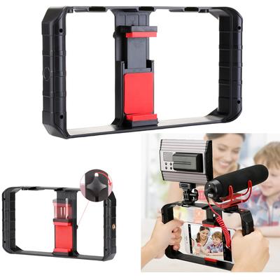 Smartphone Stabilizers Grip with 3 Shoe Mounts Two Handle Video Rig for Enhanceds Filmmaking and Broadcasting Quality