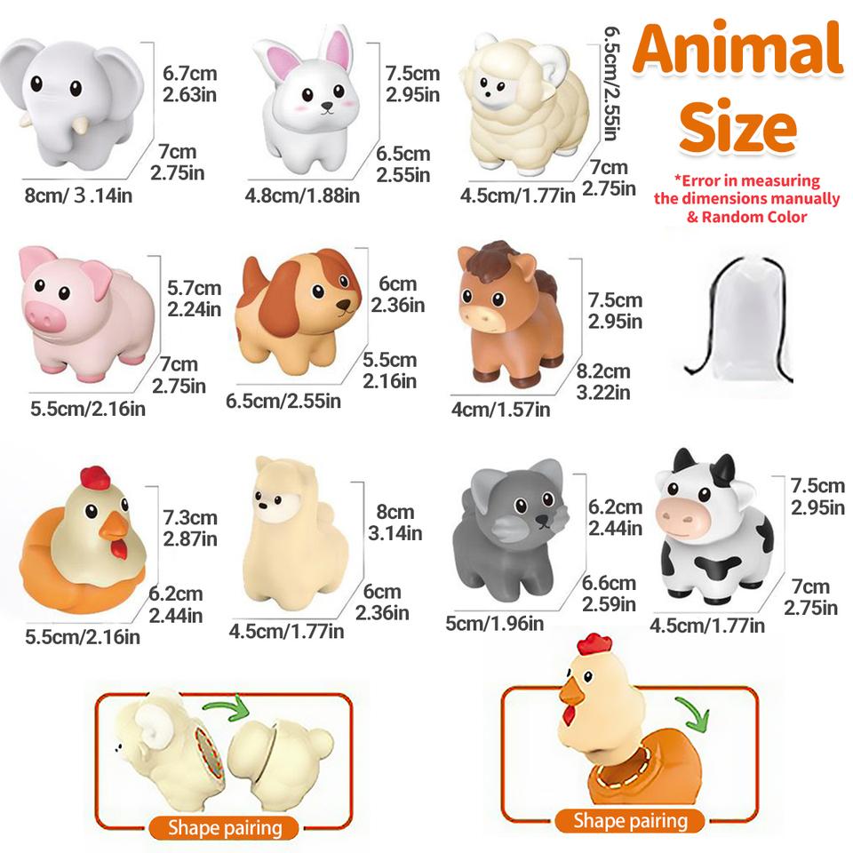 Montessori Animals Matching Toys Educational Sorting Game Enhance Imagination Counting Color Recognition Preschool Motor Skills