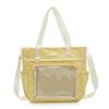 Zipper Transparent Pocket Handbag Large Capacity Canvas Shoulder Bag Sweet Itabag  Girl