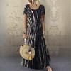 S-5XL Women Fashion Summer Spring Casual Short Sleeve O-Neck Dresses