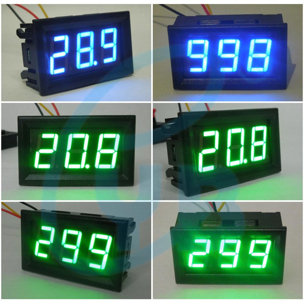 1.16'' DC 1-611V Digital Voltmeter Red Green Blue LED Display Voltage Meter Tester Detector 1 Wire DC 1.1-11V Supply Electricity