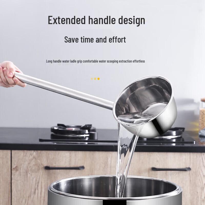 ONYLM Long Handle Stainless Steel Water Ladle