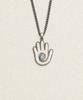 Towtow Archive Open Hand Spiral Necklace Silver Burnished