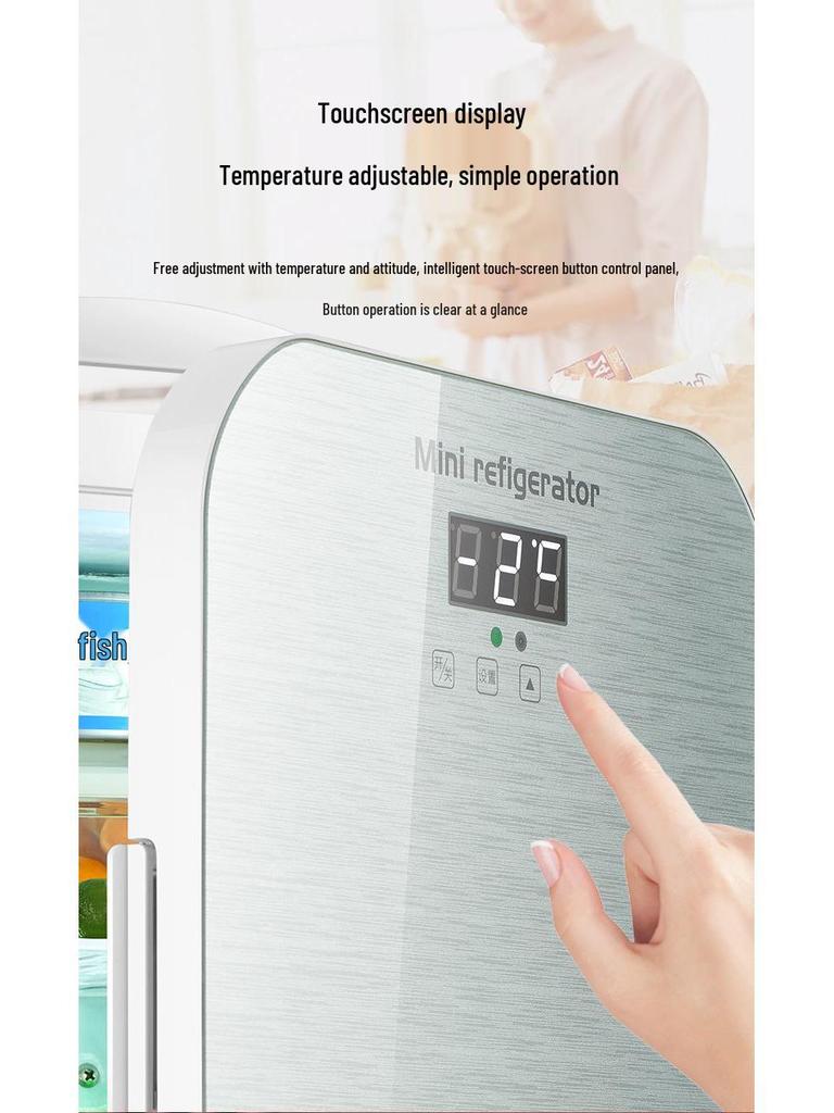 Compact Dual-Function Mini Fridge for Dorms, Bedrooms, and Cars - Ideal for Personal Use and Cosmetics.