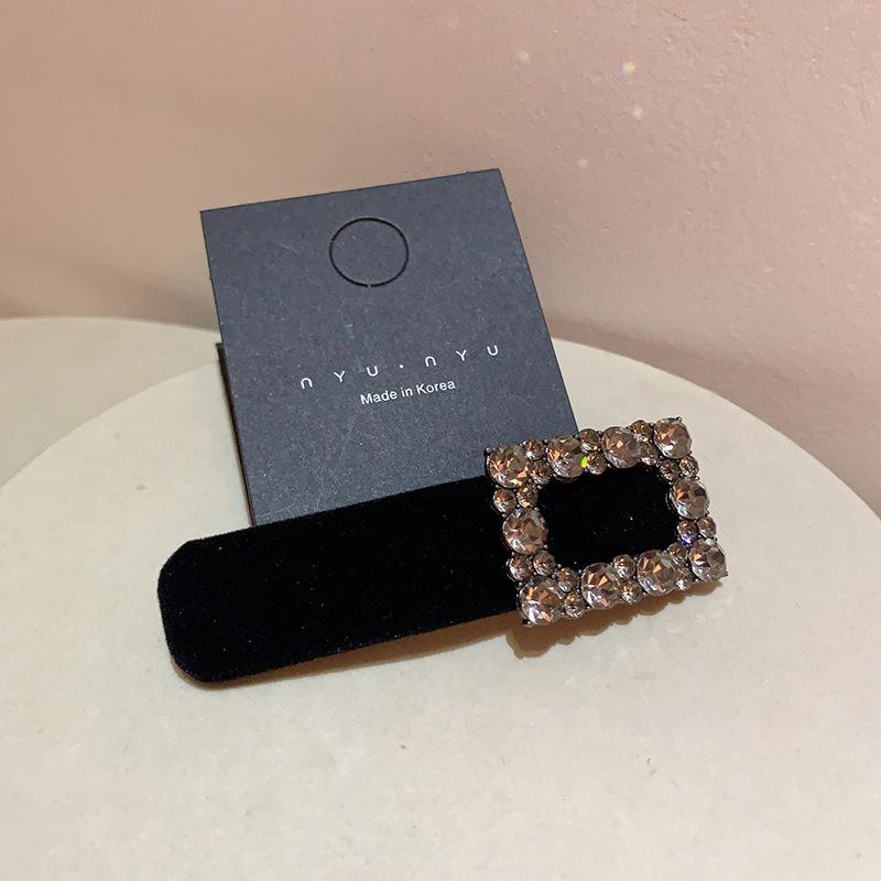Fermacapelli con Strass Caldi dalla Corea Fermagli a Scatto Neri Retrò per Donna Fermaglio Elegante Laterale Barrettine di Cristallo di Lusso per Ragazze Accessori per Capelli