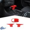 3xGear Shift Knob Trim Cover Decor for 15+ Dodge Challenger/Charger/ Durango Red