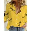 2025 Spring Autumn Women's Shirt Floral Graphics Blouse Lapel Neck Blouse Women Long Sleeve Shirts Womens Tops Female Clothing