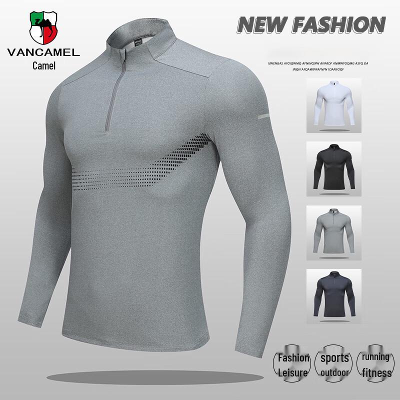 VANCAMEL Men s Half-Zip Pullover Athletic T-Shirt 4XL