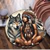 1Pc Apache Chief Circular Print Rug - home decoration Carpet For Living Room Bedroom Flooring Computer Chair Area Rug