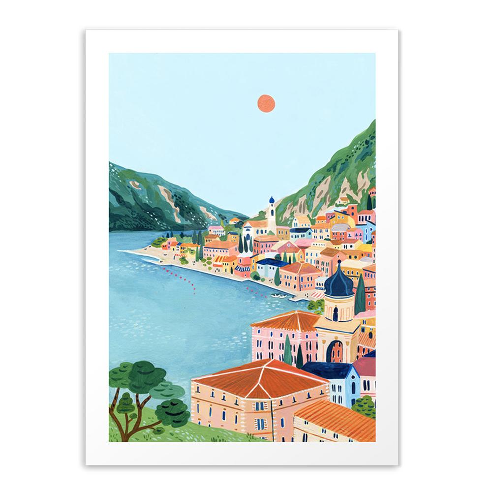 Nordic Positano Italy Vintage Posters and Print Santorini  Barcelona Canvas Painting Gift Wall Art for Living Picture Home Decor