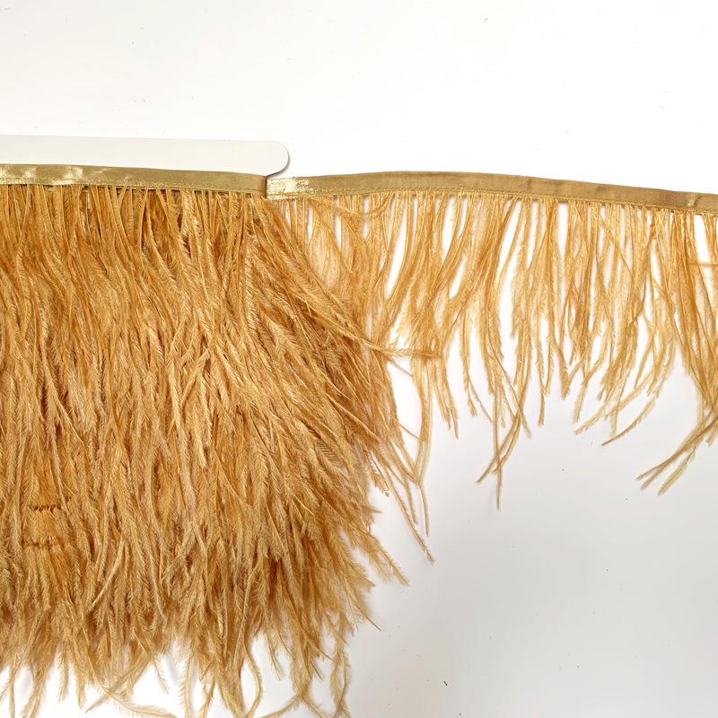 Ostrich Feather Fringe - Various Colors, 10-15cm, 1 Meter for Clothing Accessories