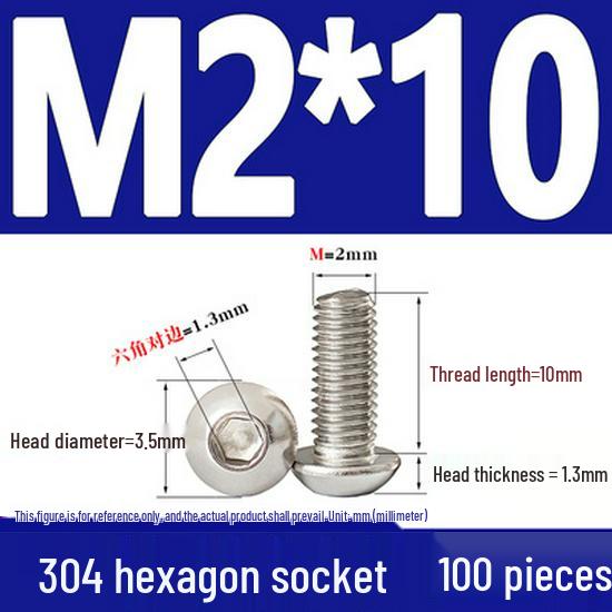 ISO7380 Stainless Steel Hex Drive Dome Head Screws - M2 to M16