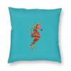Crayon Ponyfish Square Pillowcase Polyester Linen Velvet Creative Zip Decor Sofa Seater Cushion Cover 45x45