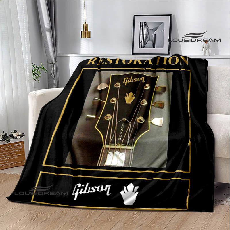 Gibson Guitar Logo Printed Blanket Flange Warming Blanket Picnic Blanket Home Travel Blanket Bed Linings Birthday Gift