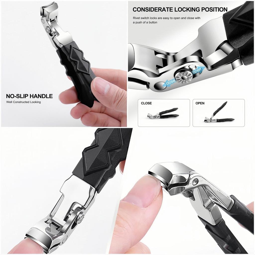 Easy Clip Nail Long Handle Nail Ingrown Toenail Ergonomic Nail Edge Professional Nail Pedicure Nail Hand and Foot Stainless Manicure Tool for Thick