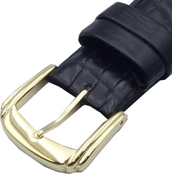 Seiko 17mm DEL1 Crocodile Black Watch Band R-1 Men's