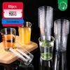 Jinyuan 200ml Disposable Clear Hard Plastic Cups - 60 Pack