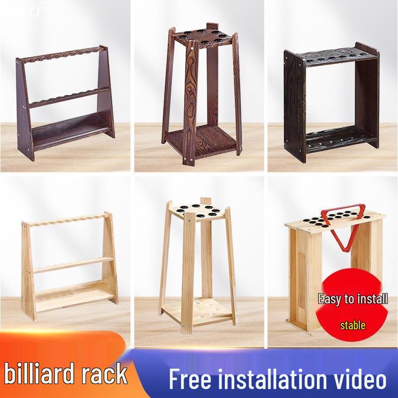 Floor-standing Multi-Purpose Rack for Pool Cues, Table Tennis Paddles, and Fishing Rods