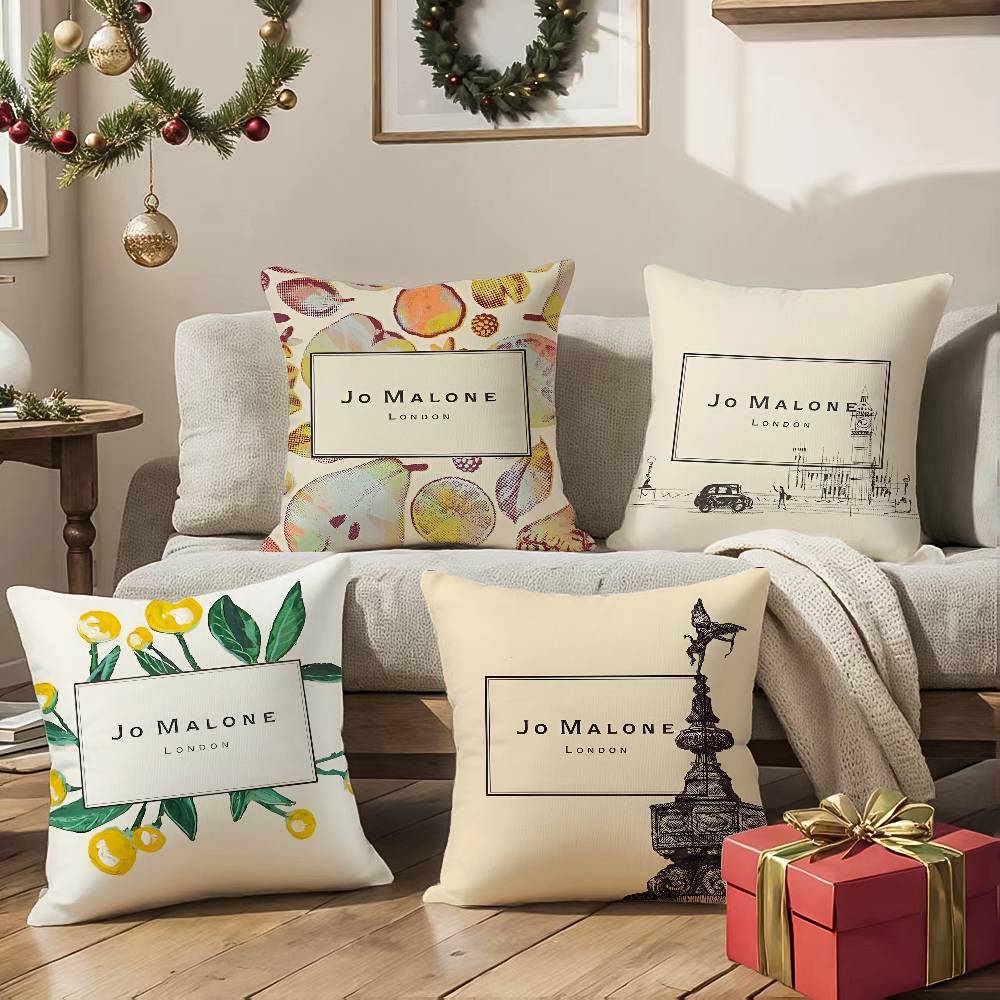 High-end Fragrance Design Print Jo Malone-A Pillow Case Comfort Sofa Bed Silky Elegant Invisible Zipper Decorative Cushion Cover