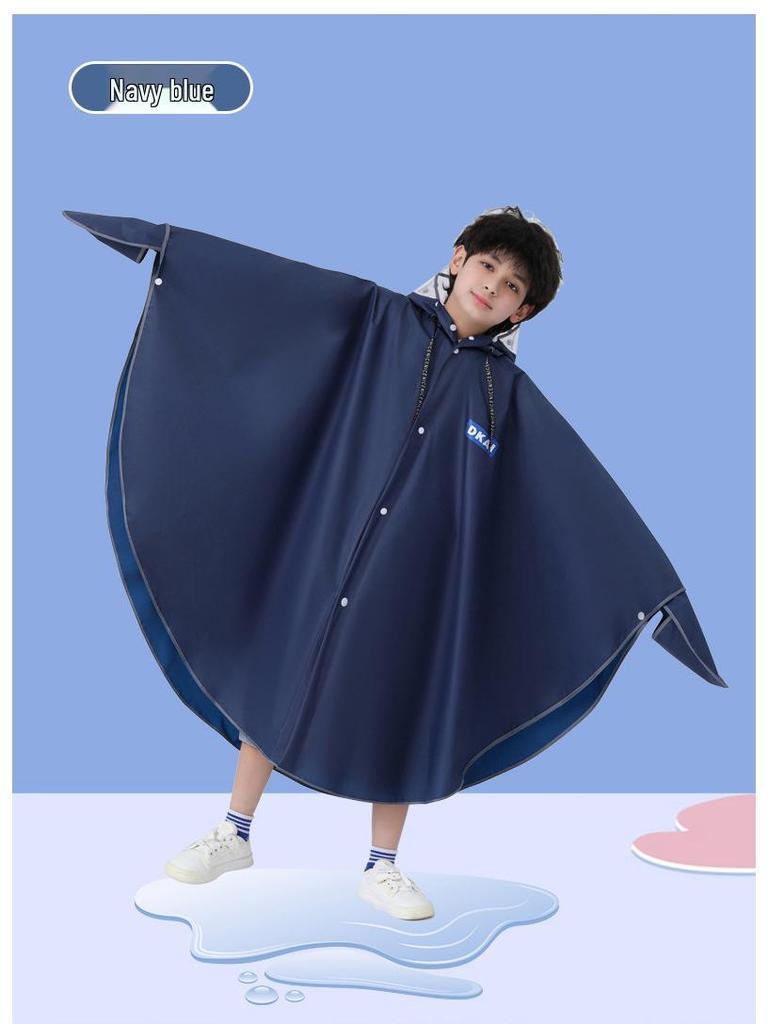 Cartoon Rain Poncho for Students: Waterproof Bicycle and Schoolbag Cover for Boys and Girls