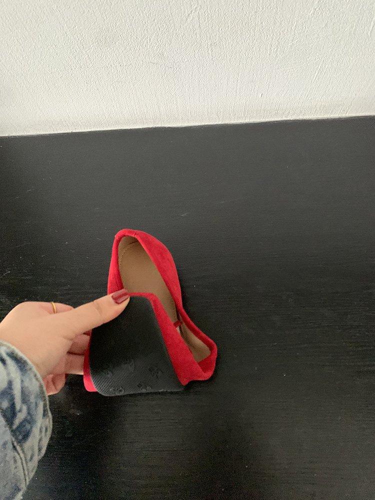 Flat Shoes French Bow Women's Shoes Red Small Single Shoes Ballet Shoes Spring and Summer New Ladyshoes Doudou Shoes