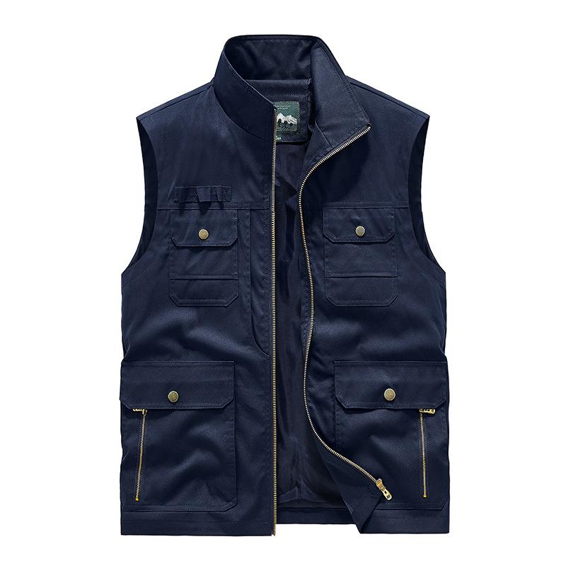 Spring and Autumn Tooling Vest Men's Multi-pocket Vest Outdoor Fishing Photography Men's Vest Middle-aged Coat