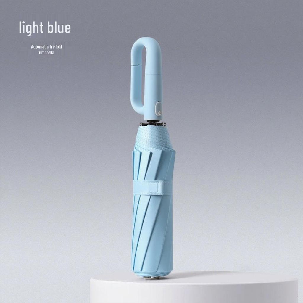 Three-Fold Dual-Use UV Protection Umbrella with Automatic Open/Close for Sunny and Rainy Days