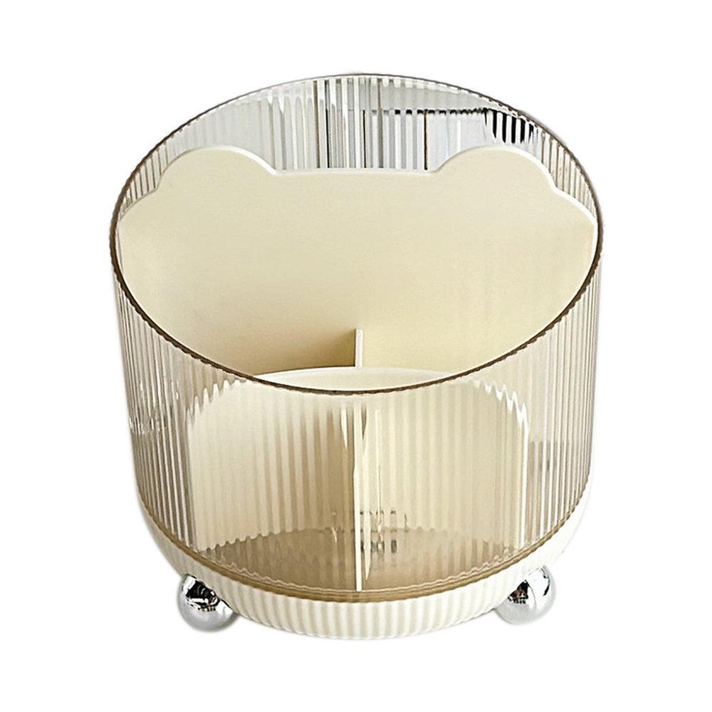Premium Rotating Cosmetic Organizer: Minimalist Box for Makeup Brushes, Lipsticks, Puffs & Pens
