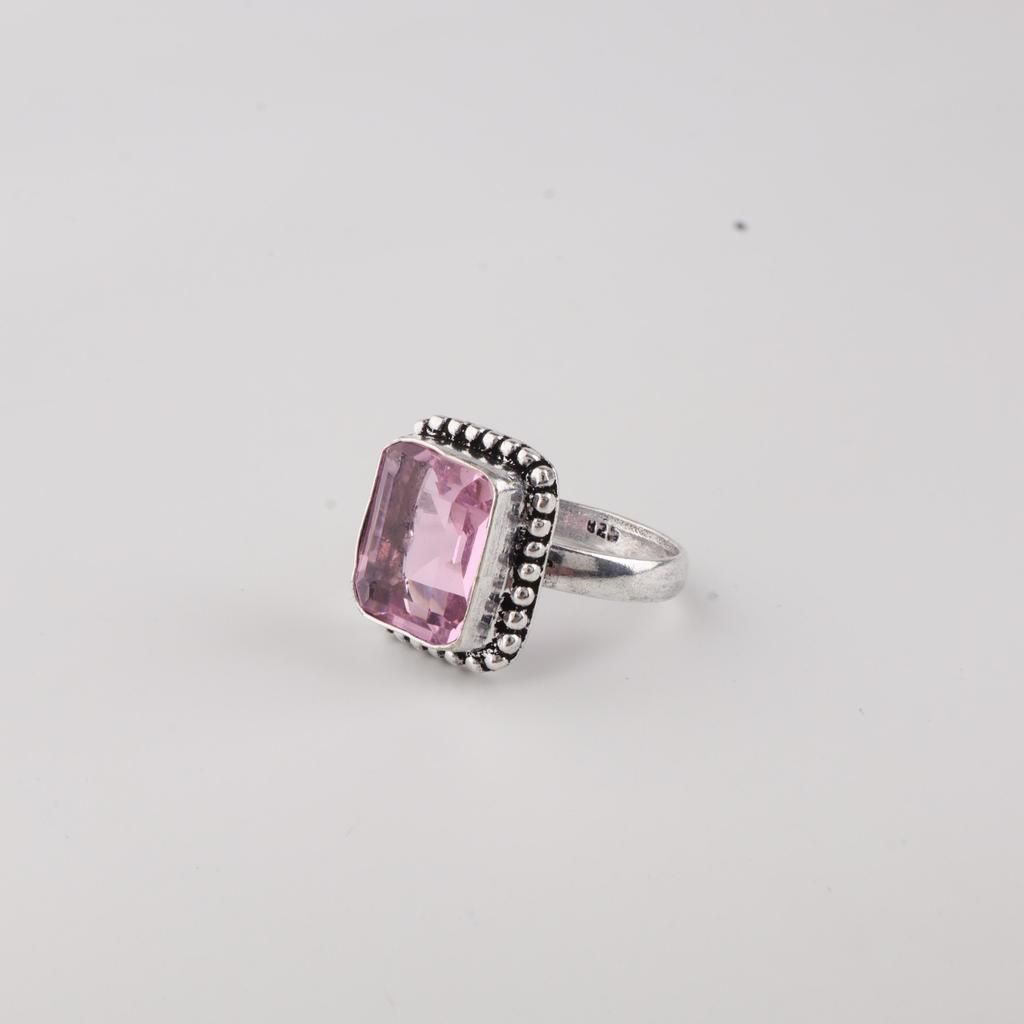 Natural Morganite Gemstone 925 Sterling Silver Handcrafted Jewelry Beautiful Ring Gift For Women RR-74-8