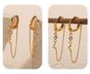 Elegant 18K Gold-Plated Zircon Ear Clips: European-American Style Stainless Steel Earrings