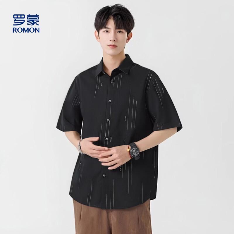 Romon Men s Short-Sleeve Business Casual Shirt XL