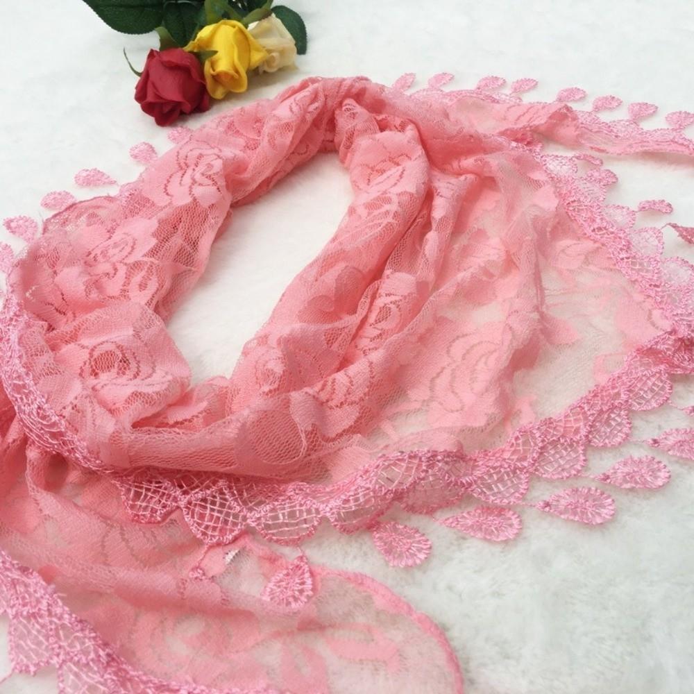 Tassels Chapel Hijab Scarf Lace Floral Hair Wrap Elegant Embroidery Lace Veil Spanish Mantilla