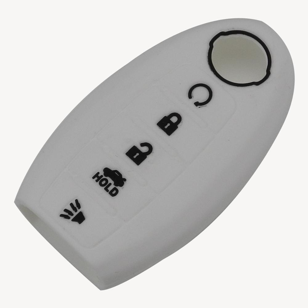 

jingyuqin 5buttons силиконовый чехол для ключа Fob Cover для Nissan Altima Maxima Infiniti EX FX G37 Q60 QX50 QX70 Keyless Entry Remote белый