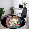1pc Mushroom Skull Office Round Area Rug, Under Office Chairs Bedroom Living Room Home Decor, Room Deco