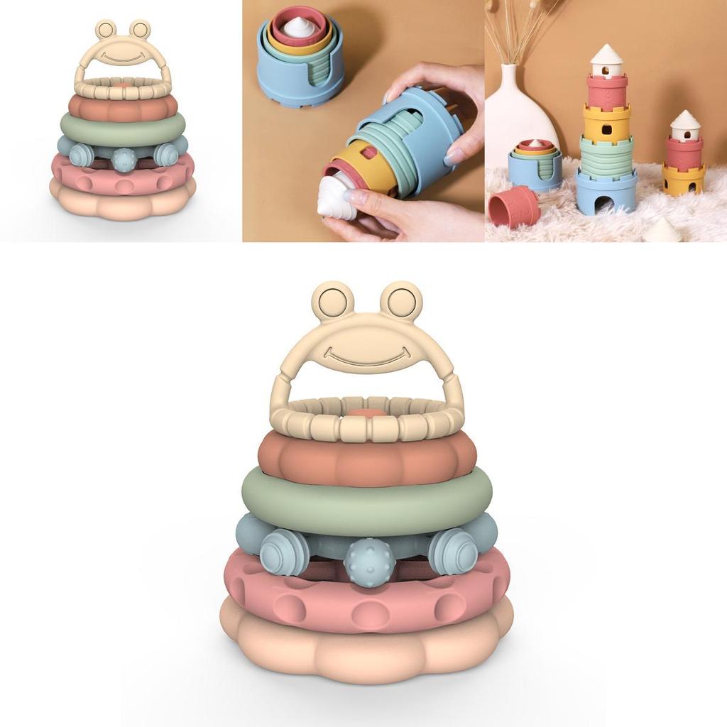 Montessori Stacking Toy For Children Silicone Sensory Development Educational Playset