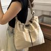 Simple Nyl Tote Bag Unisex Gym Bag Casual Stylish Shoulder Bag Drawstring Closure Crossbody Bag Outdoor Lightweight Handbag