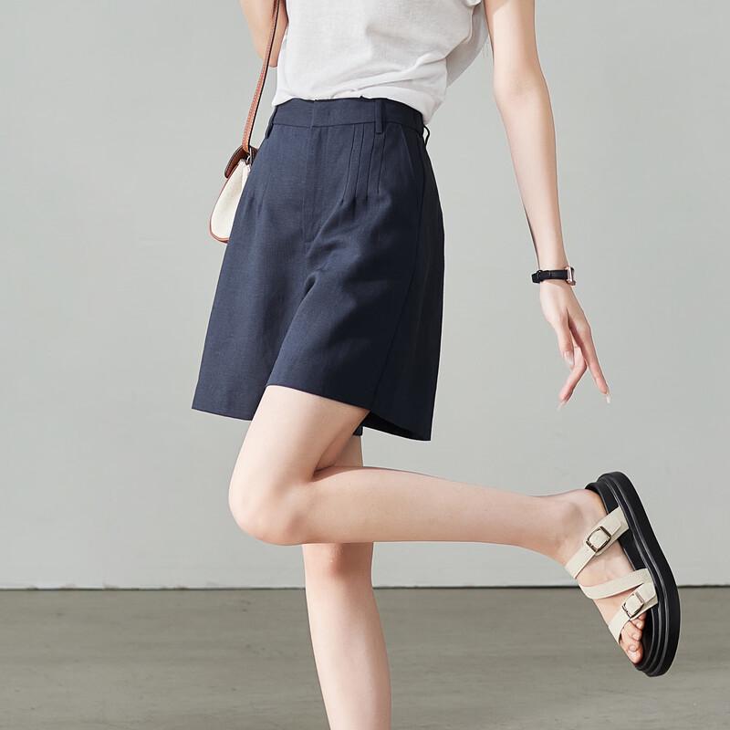 SOFSIL 2026 Summer High-Waisted Wide-Leg Shorts 28/L