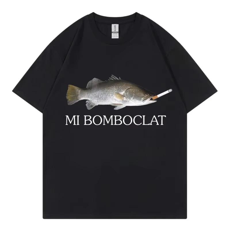 

Funny Bomboclat Fish Meme T-shirt High Street Fashion Trend Y2k Short Sleeve T-shirts Men Women Vintage Style T Shirts S