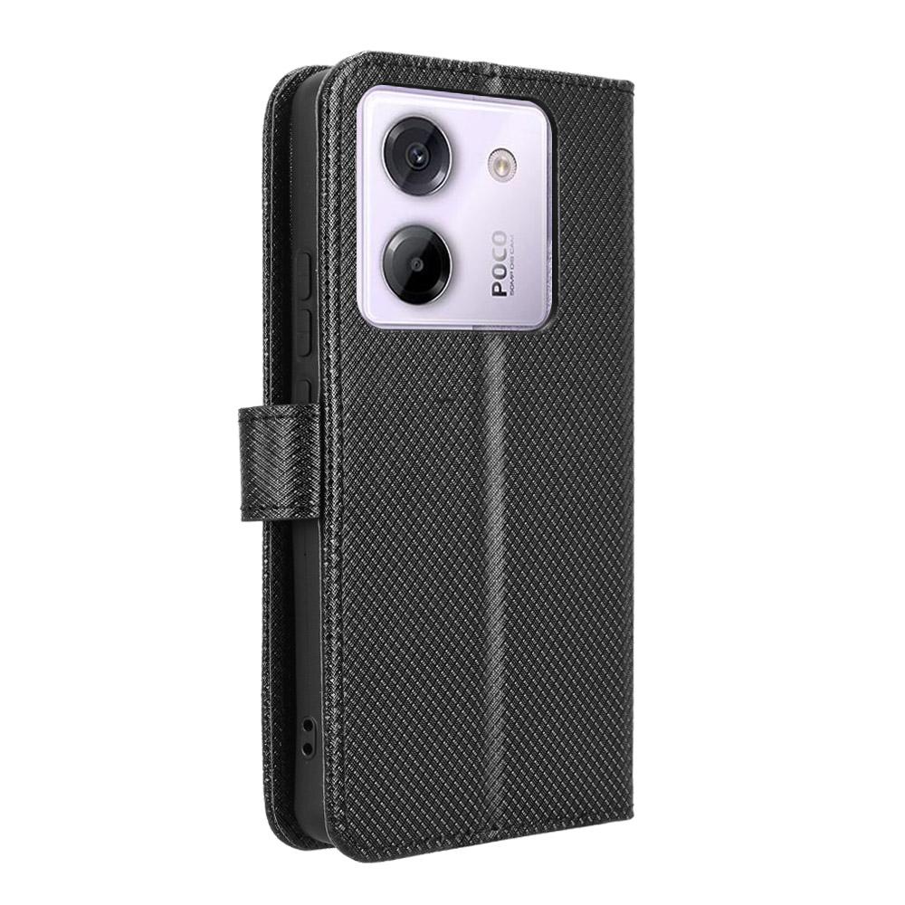 For Xiaomi Poco M7 Pro 5G Case PU Leather Diamond Texture Wallet Phone Cover