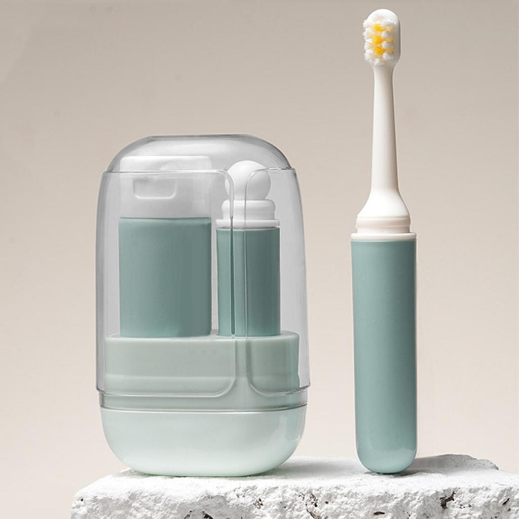 Travel Toothbrush Kit Portable Traveling Toothbrush Kit Lightweight Foldable Cup Set Holder For Women Men Toiletries Backpack
