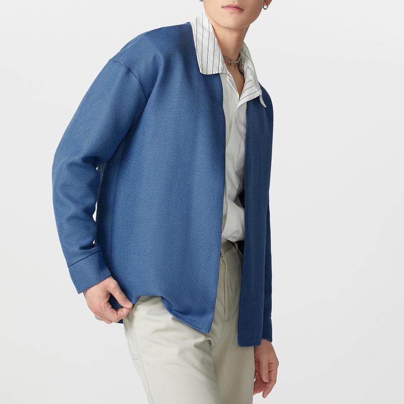 Women Men Couple Long Sleeve Solid Color Casual Open Front Coat Cardigan