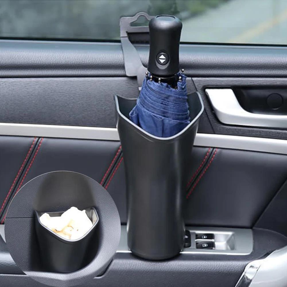 Car Umbrella Holder Cup Drink Holder Trash Can Car Seat Storage Box Stowing Tidying Organizer Plastic Barrel Car Accessories