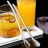 Reusable Stainless Steel Yerba Mate Straws Durable Anti-rust Tip for Iced Drinks Loose Leaf Tea Backyard BBQ Use