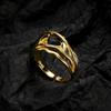Double Layer Line Ring Women Exaggerated Personality Zirconia Ring 925 Sterling Silver Female Bridal Wedding Finger Accessories